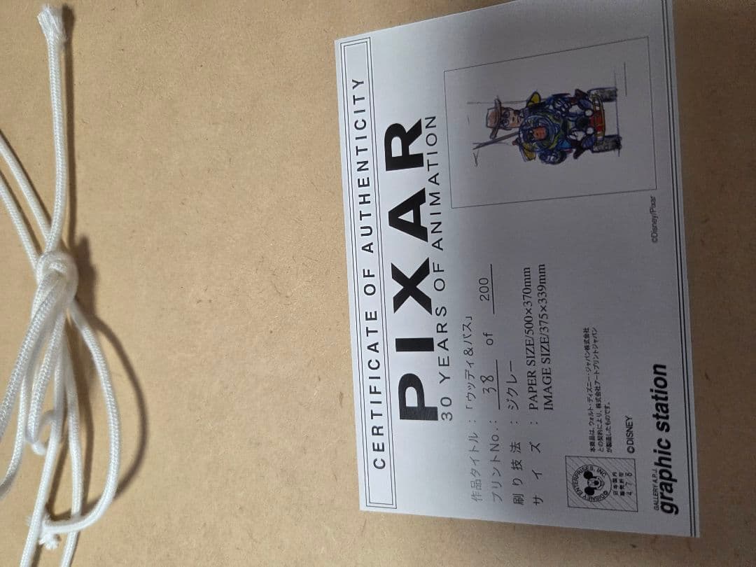 バズ・ライトイヤーとウッディ限定版複製原画