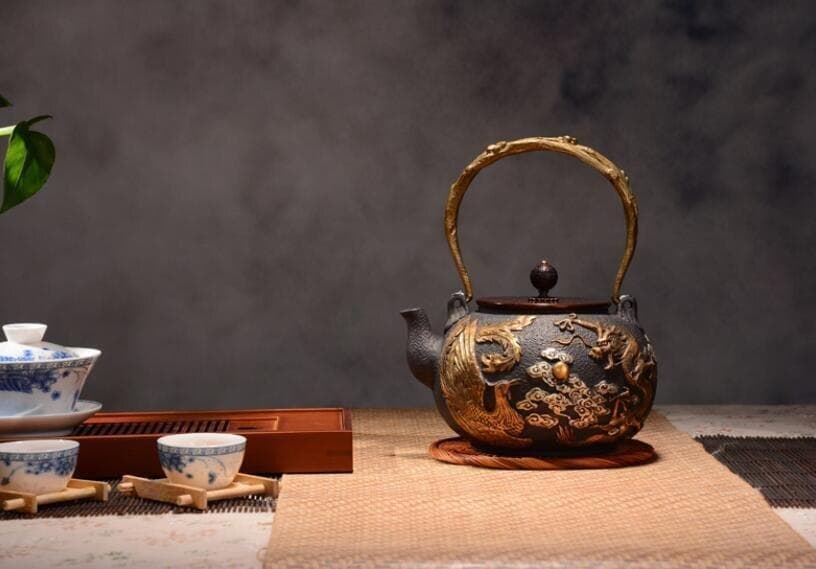 龍と鳳凰の装飾 鉄瓶 中型 楽天市場】南部鉄瓶 鳳凰の通販