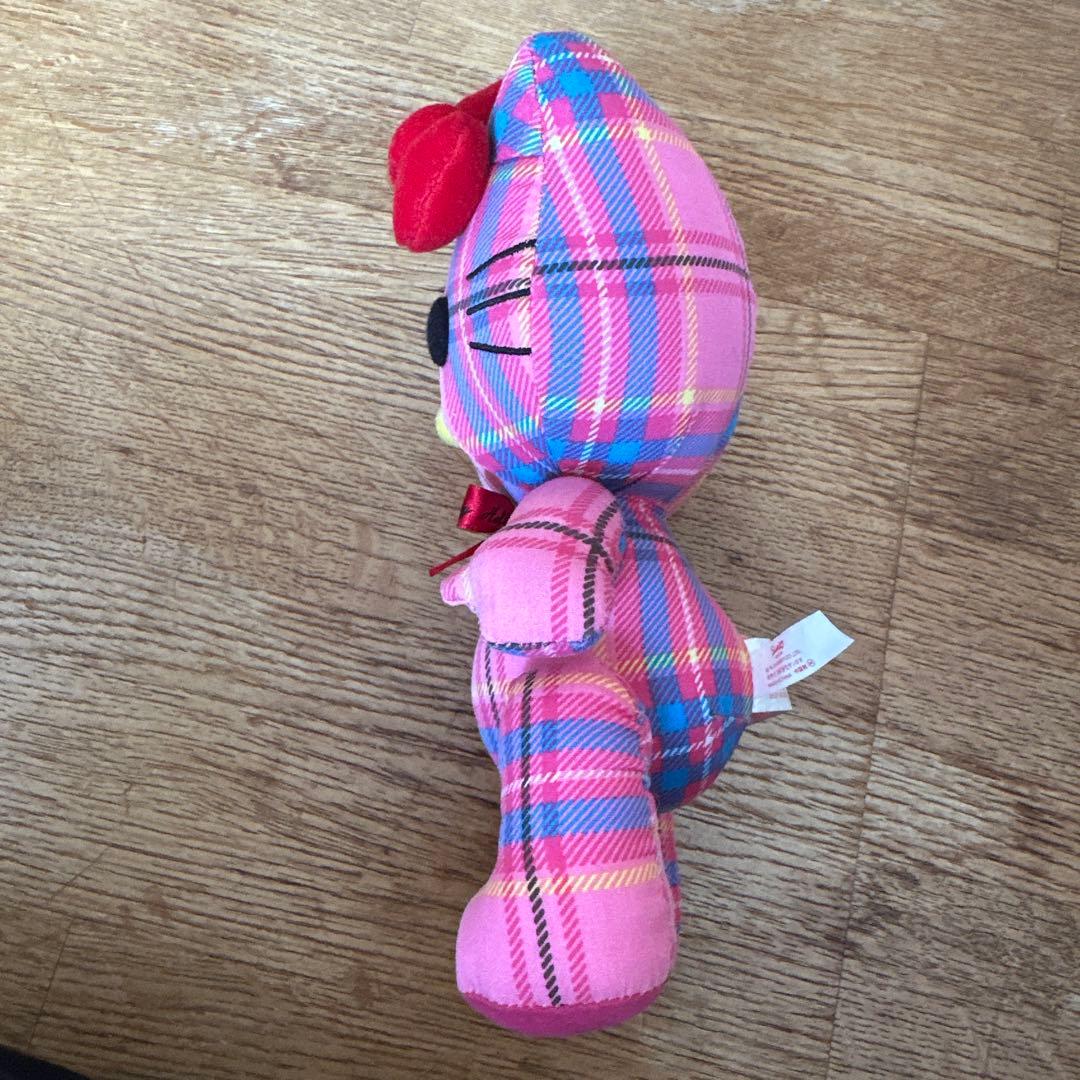 ハローキティ 35周年記念 タータンチェック ぬいぐるみ ハローキティ