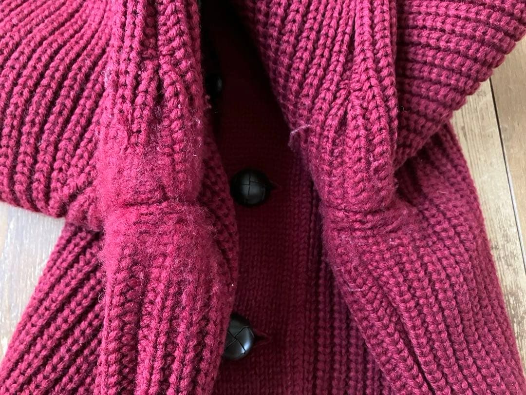 BONCOURA ボンクラ 長袖ショールニット ガウンニット ワイン色 36