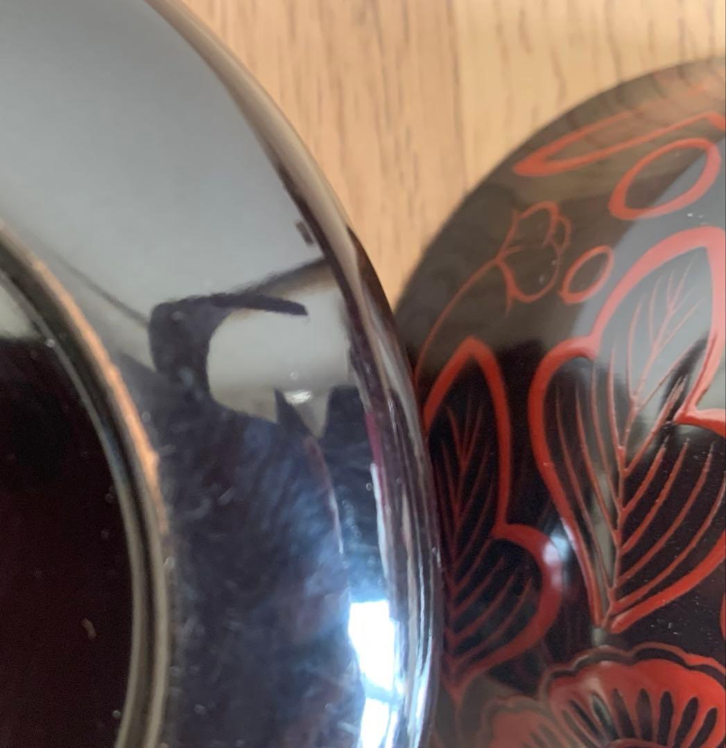 吉野塗 時代物 木芙蓉文のお椀3客 検懐石道具吉野塗 飯碗 吸物