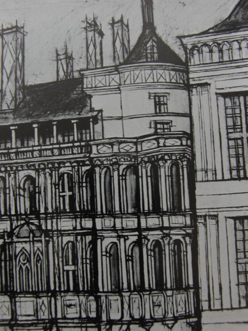 ベルナール・ビュッフェ「Chateau de　Blois」希少画集の額装画