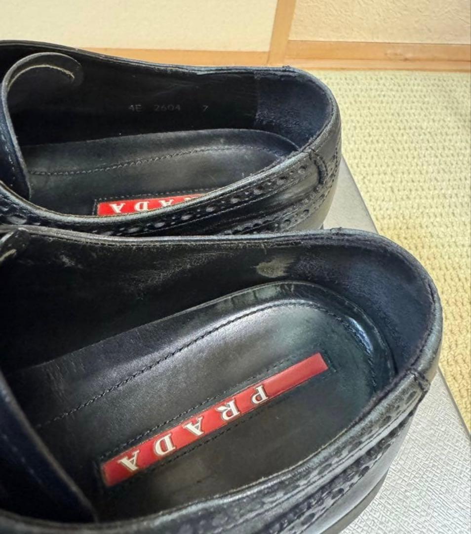 PRADA プラダ　レザー　シューズ　ブラック　UK7