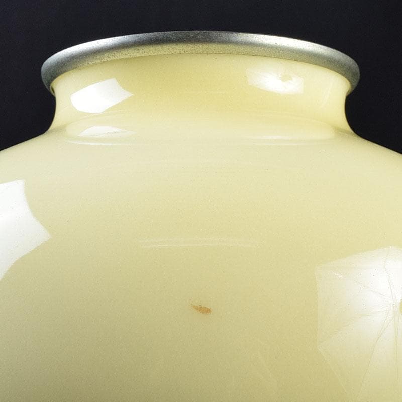 七宝焼 林武生作 黄地 四君子文 花瓶 共箱 M R9341H