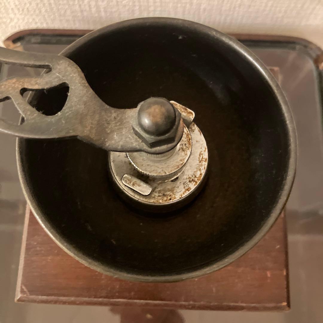 アンティーク レトロ 長椅子 バーチェア サイドテーブル コーヒーミル