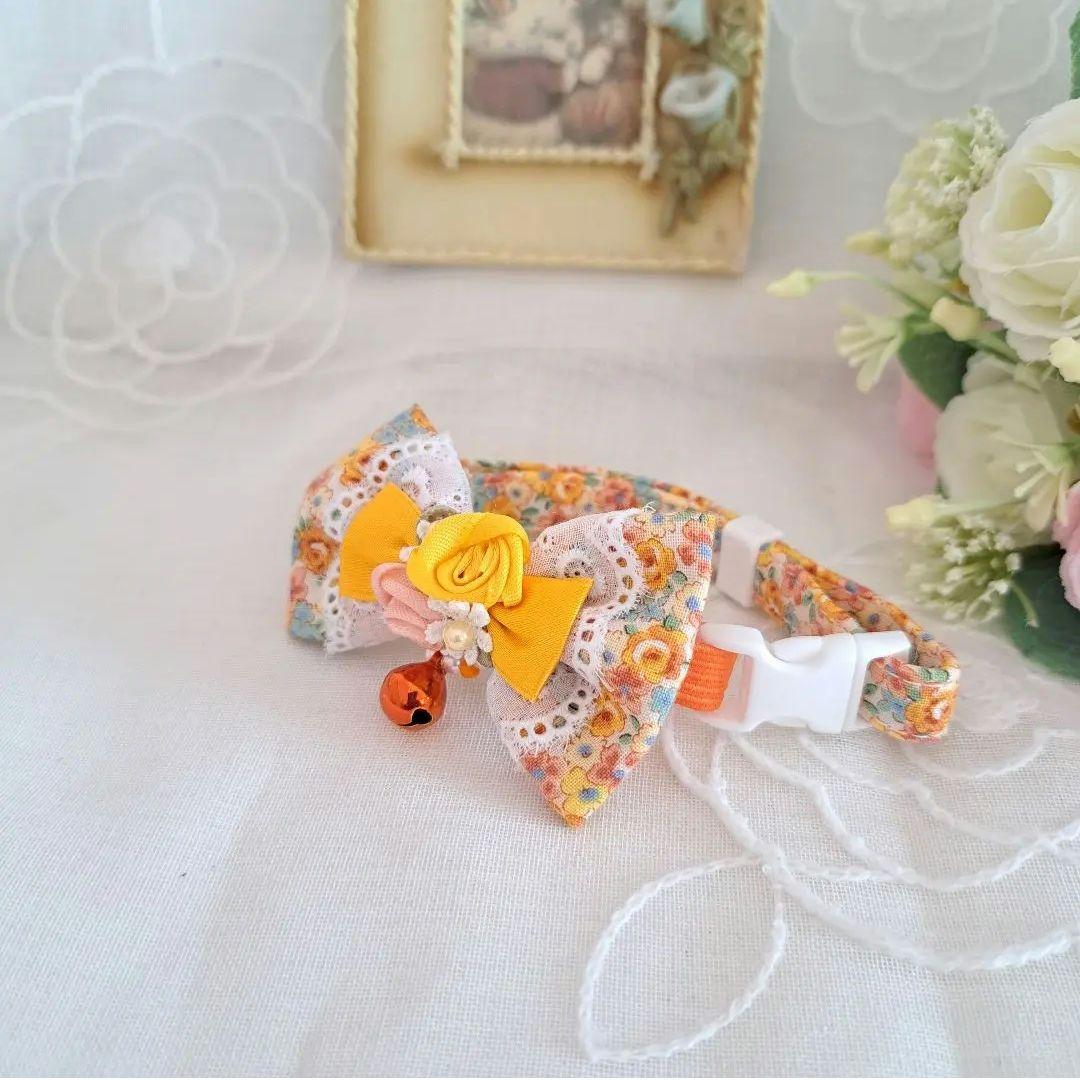 プッチ様専用、幅広シュシュ、(グリーンローズ)わんちゃん猫ちゃん用