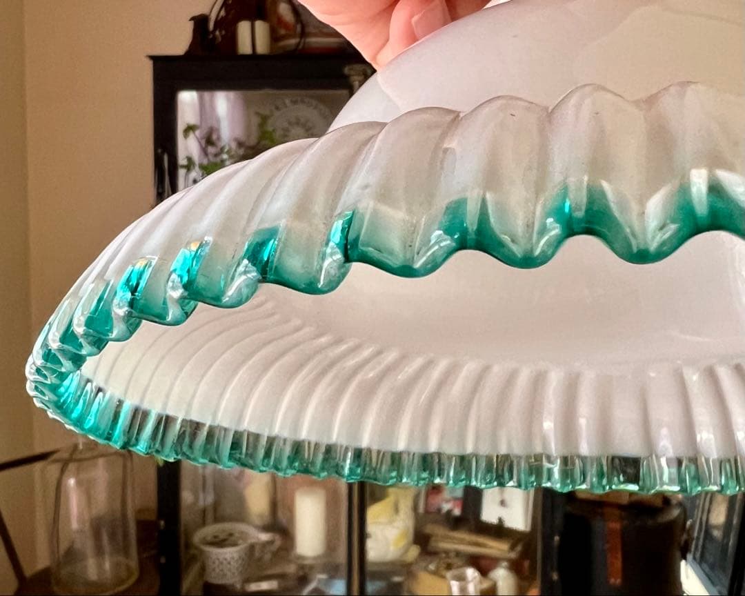 大正ロマン ガラス電笠 古民家 古道具 アンティーク 照明 吹きガラス