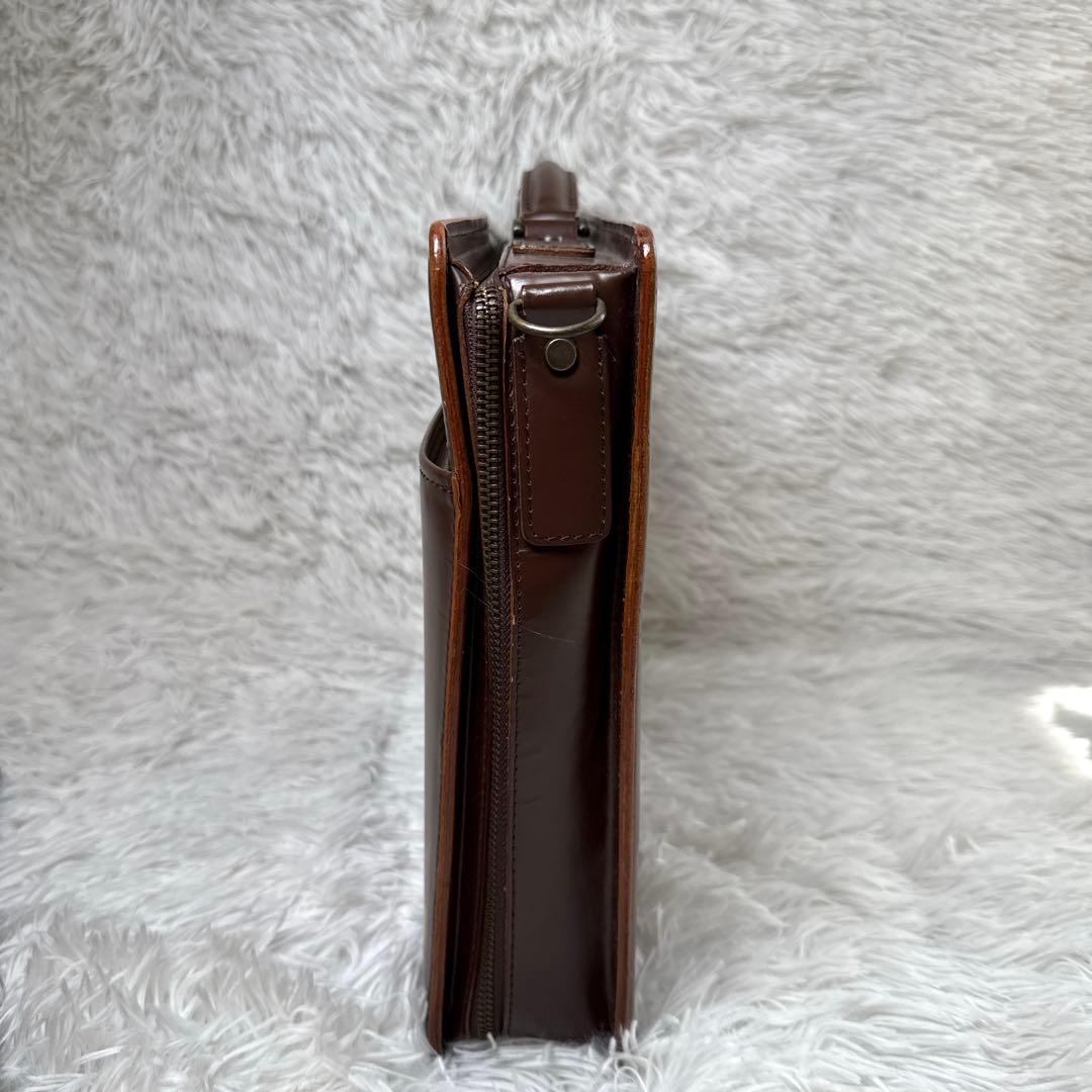 コンプレックスガーデンズ 2way ブリーフケース 青木鞄 オールレザー 茶色