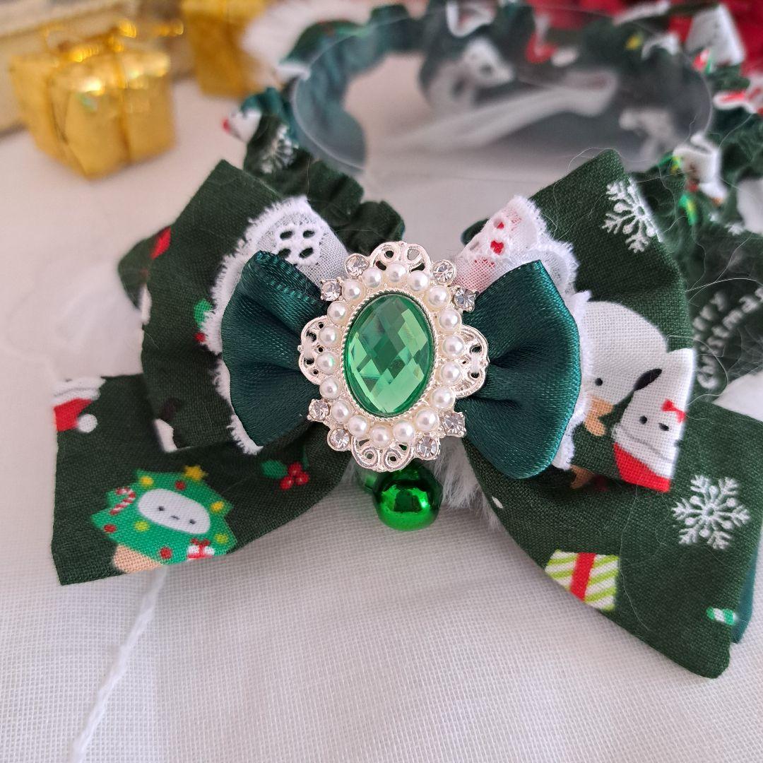 ringring様専用、クリスマス幅広ファーシュシュ()わんちゃん猫ちゃん用