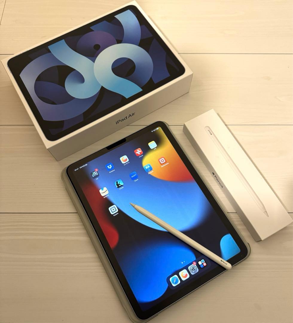 Apple iPad Air4 64gbブルー+Apple Pencil2