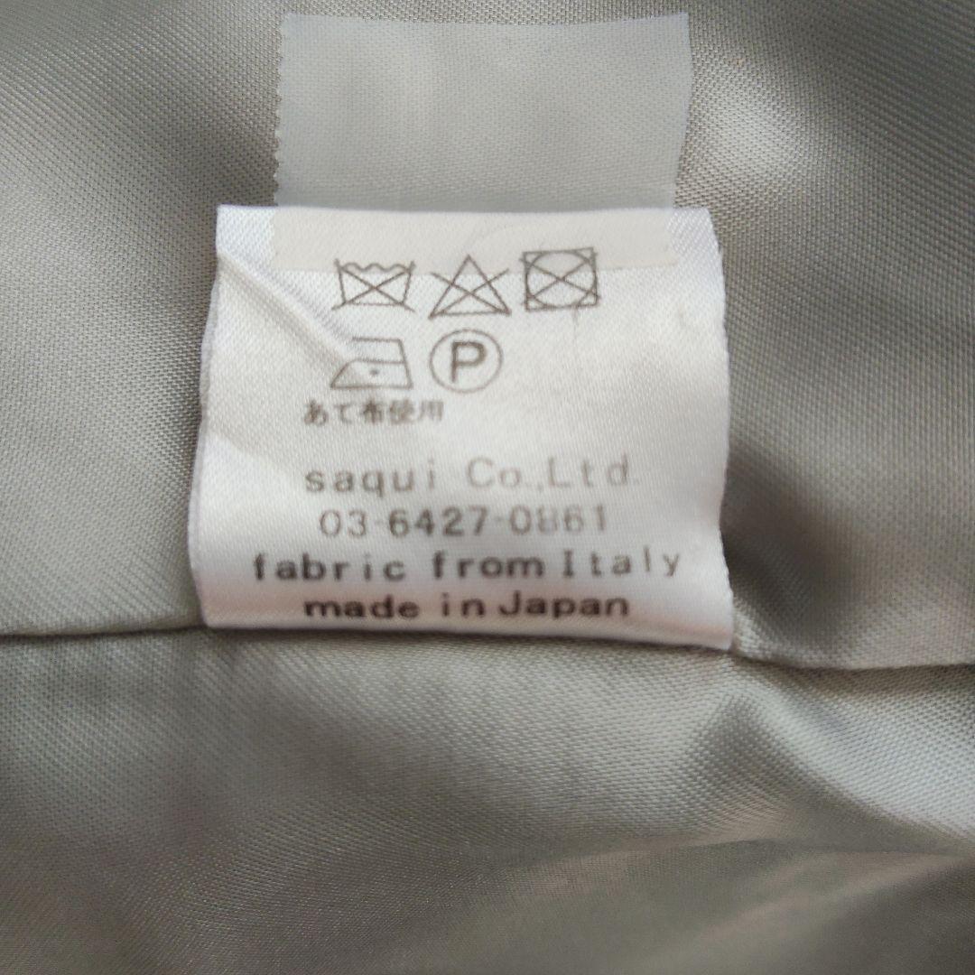 saqui グレー ノーカラーコート - メルカリ