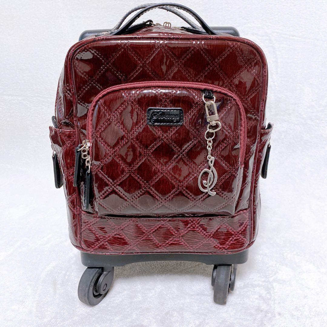 SWANY エマイロ エナメル ショッピングカート ボルドー ストッパー付 4輪