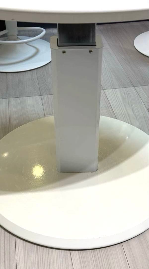 週末お値下げ⭐︎ディノス⭐︎カフェスタイルダイニング 丸形昇降テーブル90cm 白
