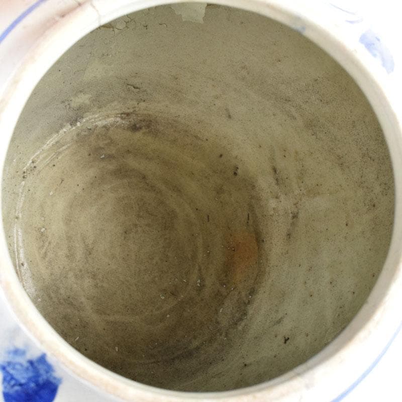 朝鮮美術 李朝 高麗白磁 染付 花文 壺 C R8023C