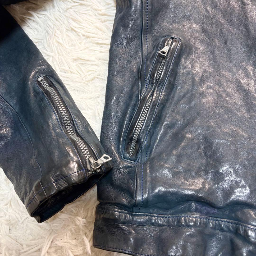希少 バックラッシュ ドイツカーフ シングルライダースジャケット
