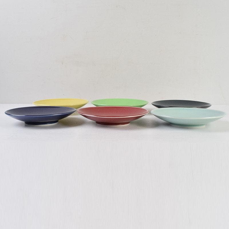 和食器 朝日焼 松林良周作 六色 銘々皿 六客 共布共箱