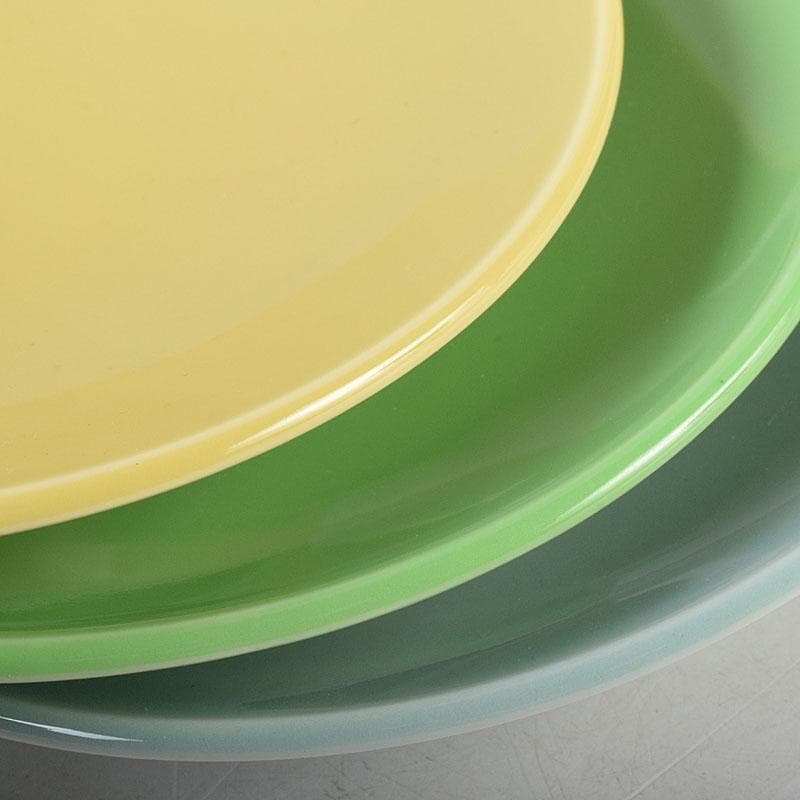 和食器　朝日焼　松林良周作　六色　銘々皿　六客　共布共箱　V　R9285