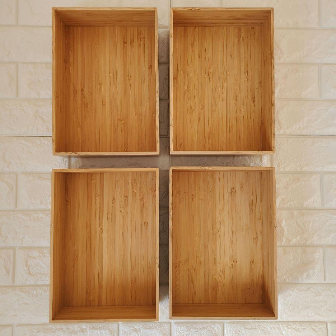 極美品 無印良品 14点セット 重なる竹材長方形ボックス 収納ボックス