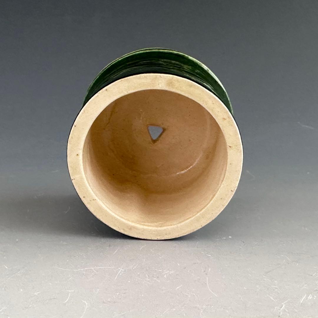 茶道具 竹節 蓋置 9代 大樋長左衛門 共箱 陶芸 楽焼 金沢 茶会 茶道具