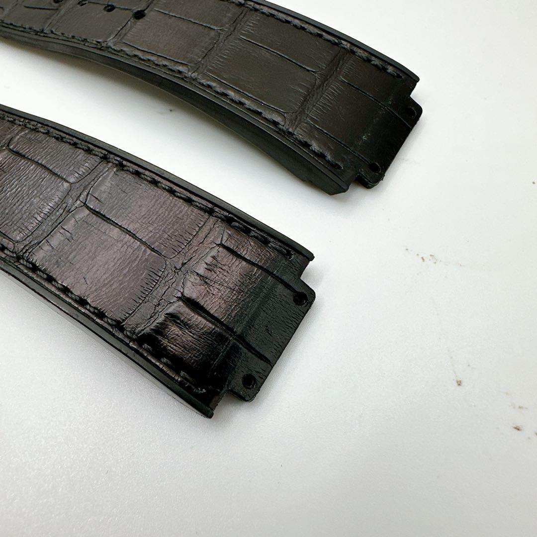 ◆ウブロ◆クロコ×ラバー 腕時計 ベルト純正 ラバーストラップ ブラック