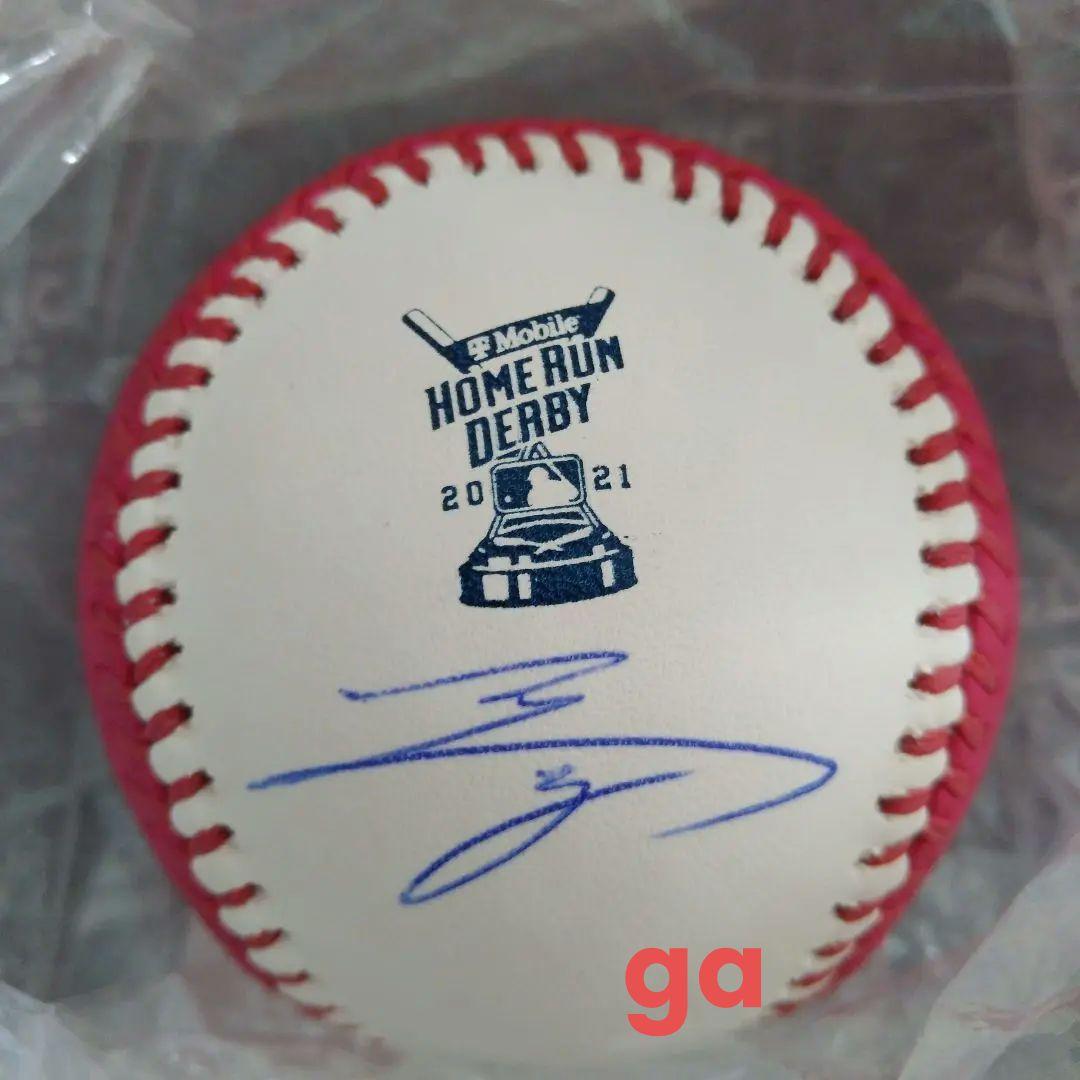大谷翔平 MLB 公式 サイン ボール ホームランダービー ボーナス ピンク