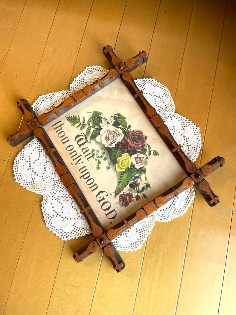 ♡アンティーク ピクチャーフレーム ローズ キリスト マリア ミセル