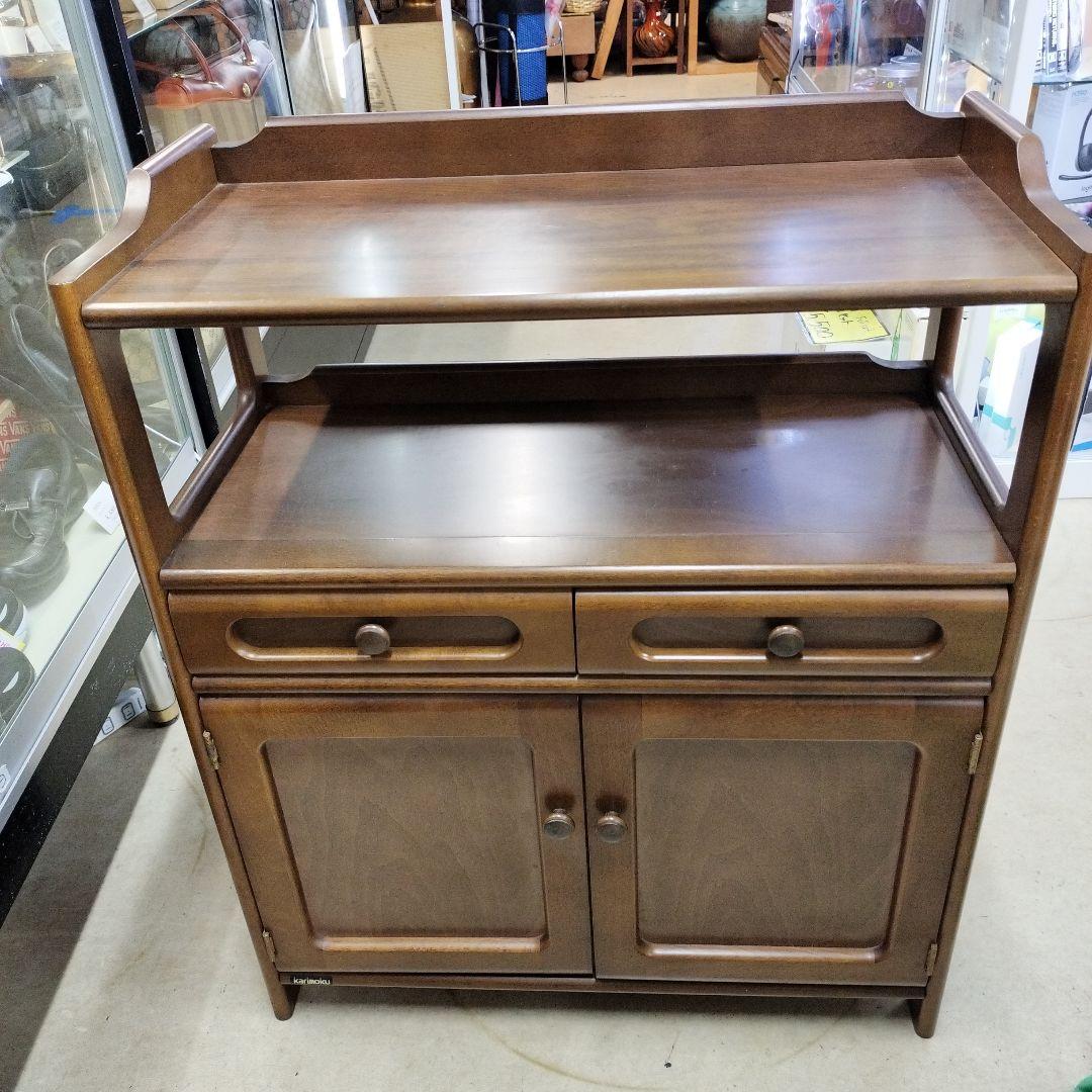 カリモク】Karman ヴィンテージ木製電話台 引き出し付き