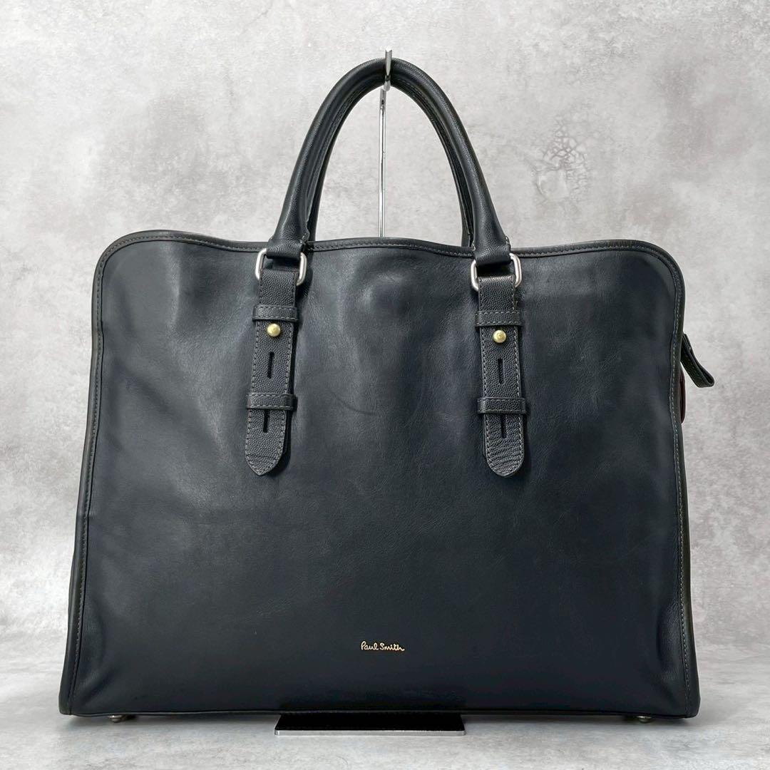 美品◯ポールスミス　オールレザー　ブリーフケース　ビジネスバッグ　A4収納可能