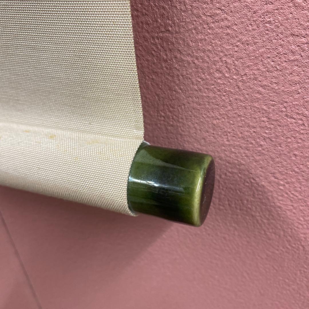 美品 掛け軸 柳沢寿江作 柿図 花鳥 共箱 太巻き 縁起物