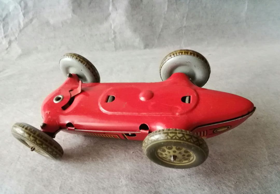 超レア　ブリキ　車庫付きゼンマイカー　アメリカ占領下ドイツ　箱付き　ヴィンテージ