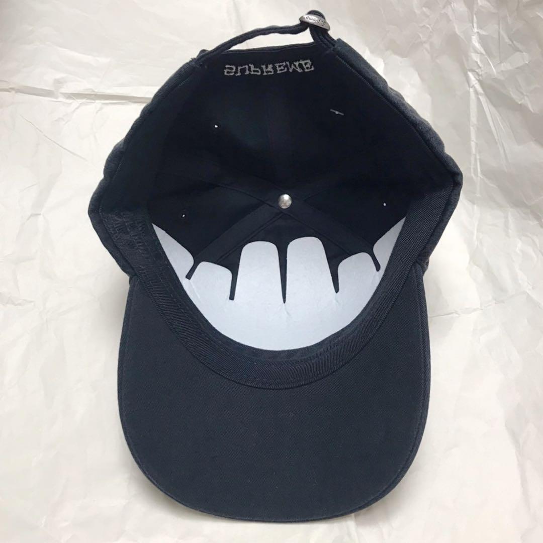 Supreme Leather Applique 6 Panel cap 黒