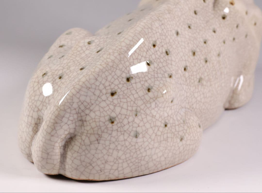 九谷焼 八弘窯 木田弘雄 鹿 置物 高28.3cm 陶芸 陶製 動物【MA868】