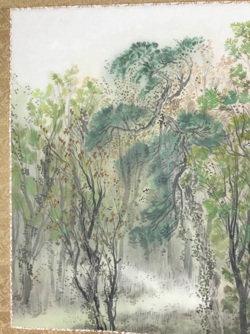 【複製】松林桂月/秋山小禽図/工芸品/掛軸/名家伝来/AB-880