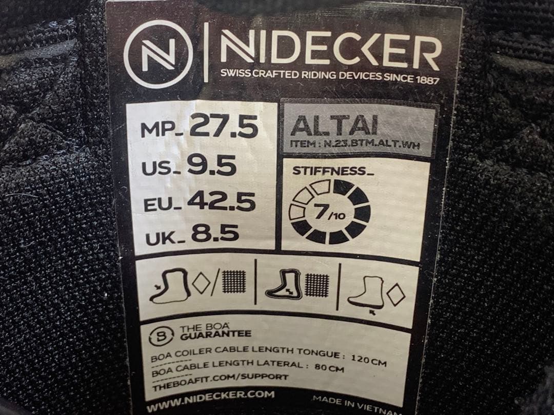 NIDECKER ナイデッカー スノボブーツ アルタイ ダブルボア