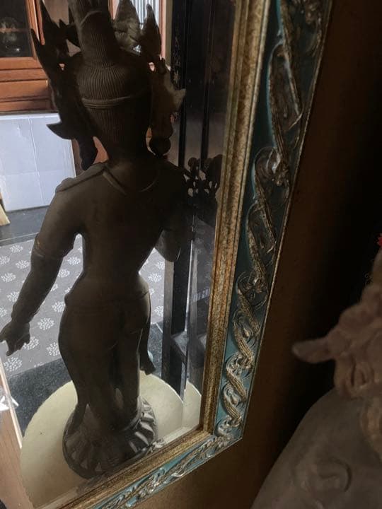 大きな古い仏像 海外の物 中国 タイ インド 骨董品？ 金属製（仏像のみ