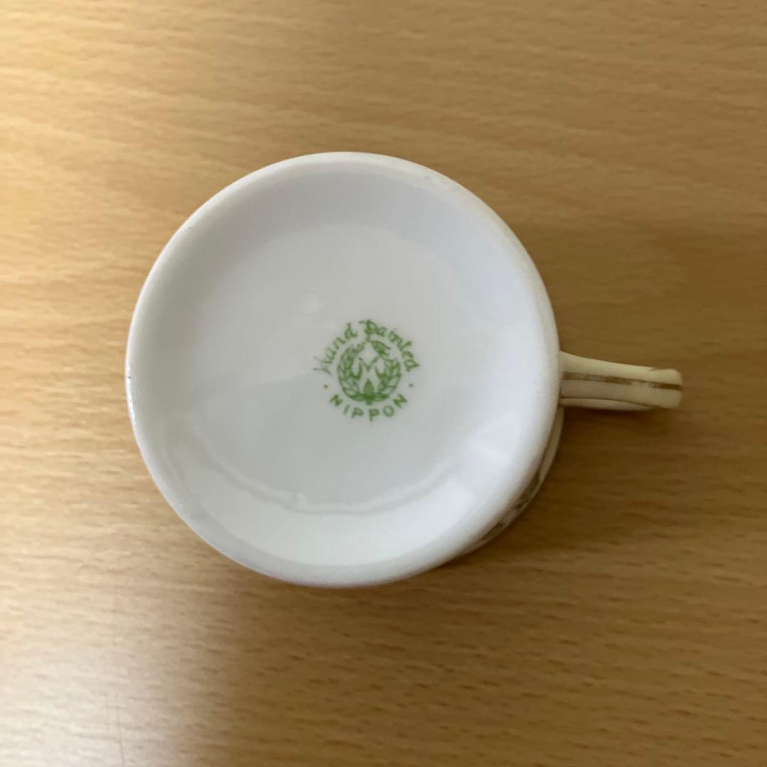 1.オールドノリタケ、M Nippon印、ポピーの金彩盛り上げ カップ＆ソーサー