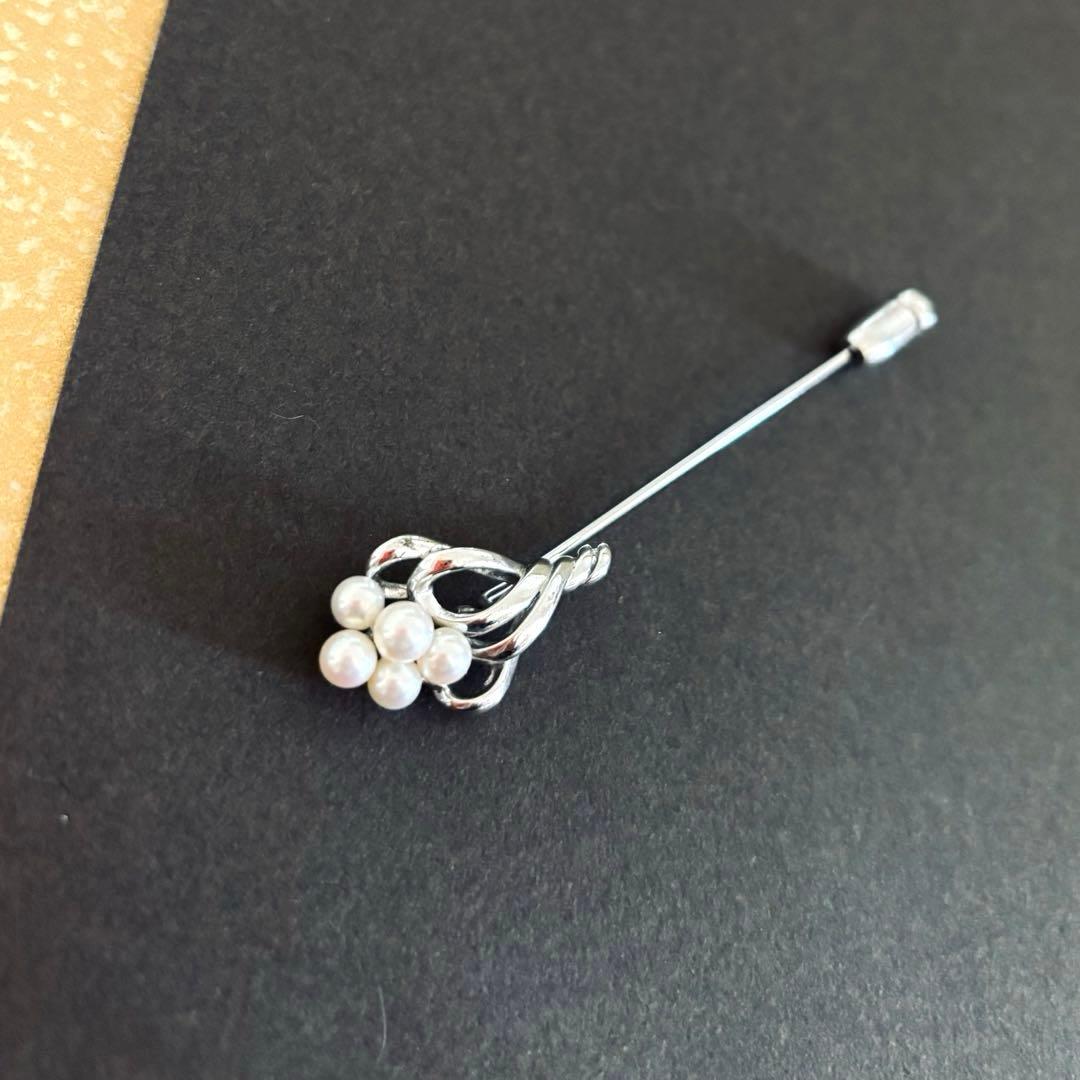 極美品 田崎真珠 TASAKI シルバー ピンブローチ ピンバッジタサキ