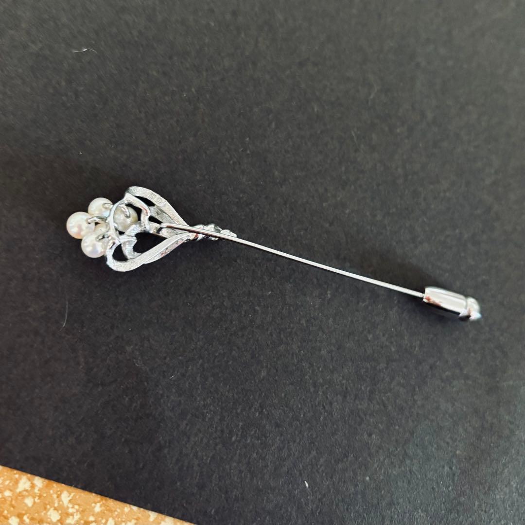 極美品 田崎真珠 TASAKI シルバー ピンブローチ ピンバッジタサキ