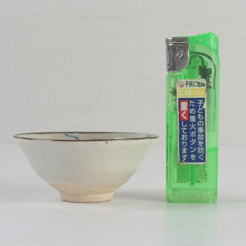 京焼　平安陶工　清水七兵衛造　染付　草鳥文　ぐい呑　盃　五客　共箱　V　9234