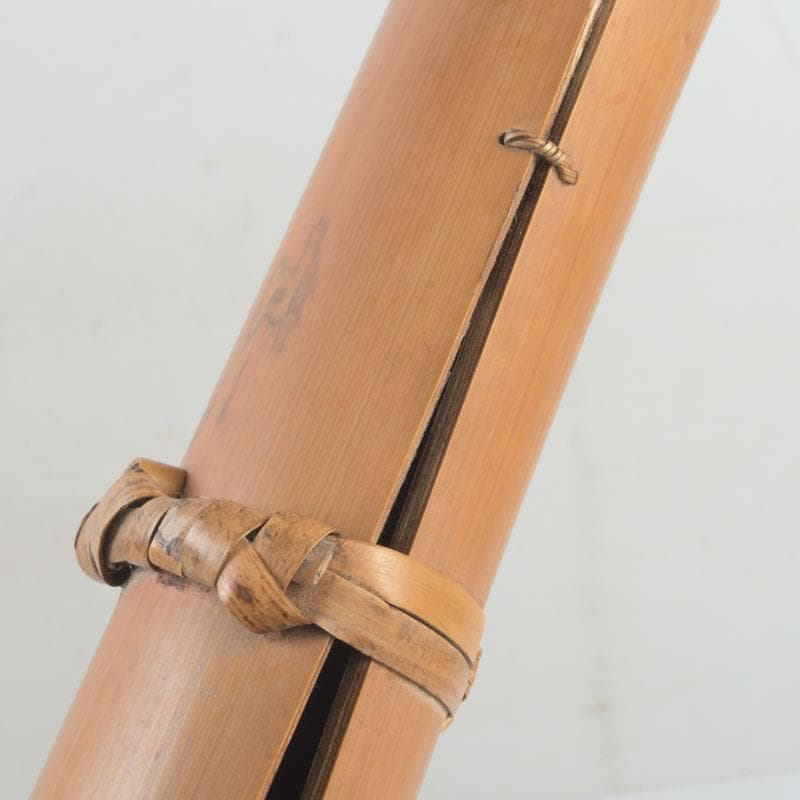 茶道具　石山旭波作　巾広長篭　花入　花篭　共箱　V　9719