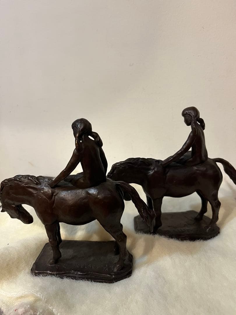 Kelsey 騎馬像 ブロンズ製 2体セット 1976年製