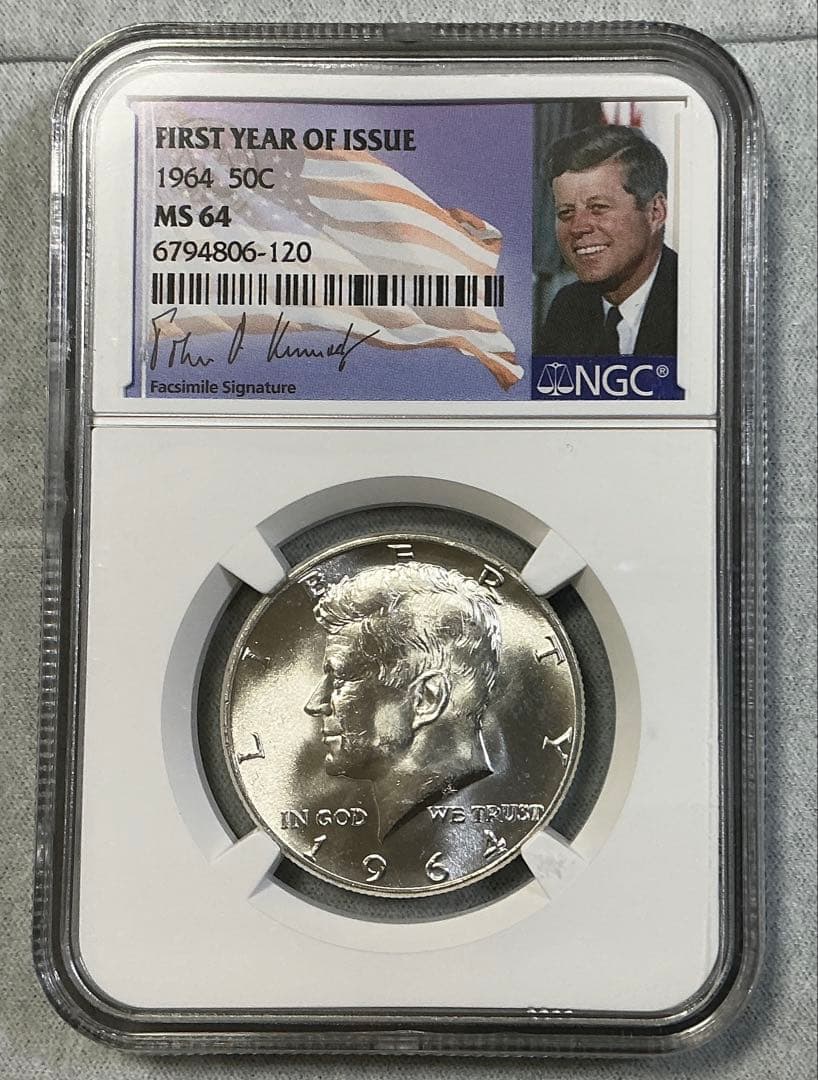 1964年 ケネディ ハーフダラー 銀貨 NGC MS64 FIRST YEAR - メルカリ