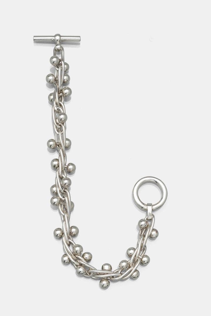 アクセサリー Silver Beaded Bracelet / Large fifth