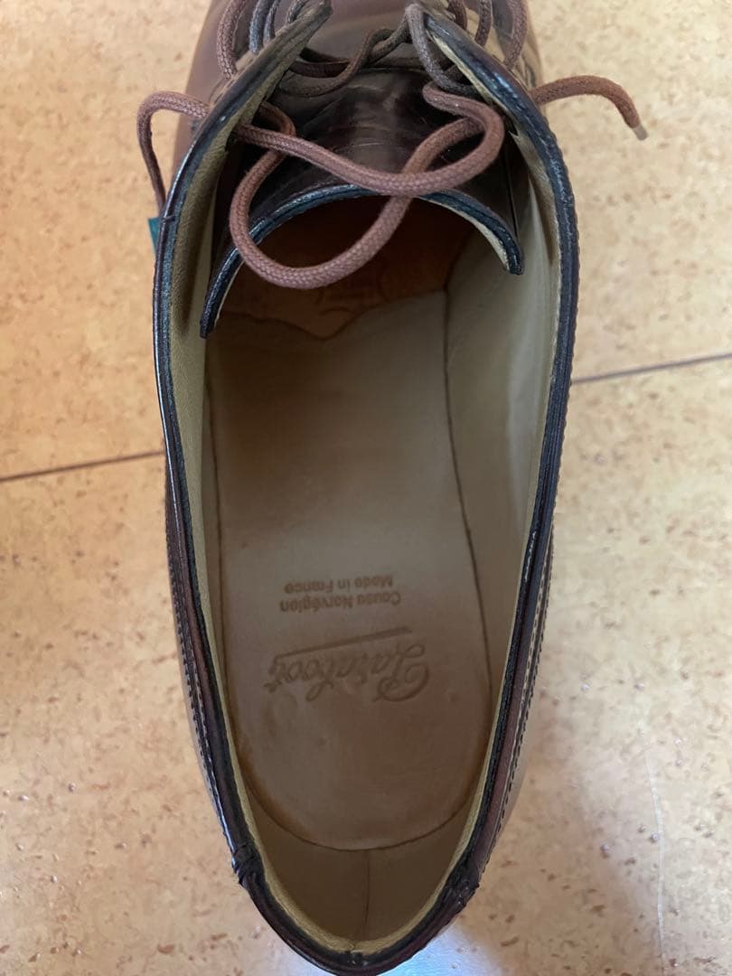 パラブーツ　シャンボード　カフェ　UK8.5 シューツリー付き　良革質