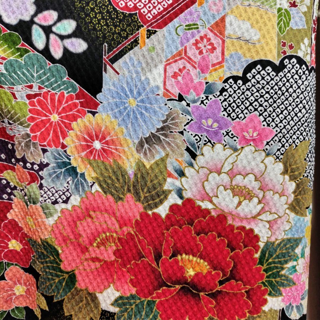 振袖フルセット(7点)・成人式・総絞り・エンボス加工・古典柄・金駒