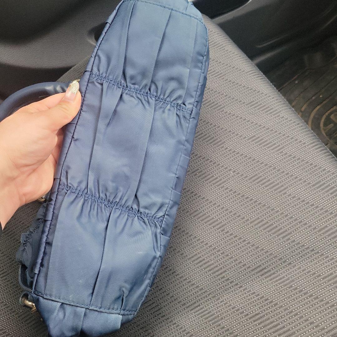 PRADA ネイビー ショルダーバッグ ギャザー入り