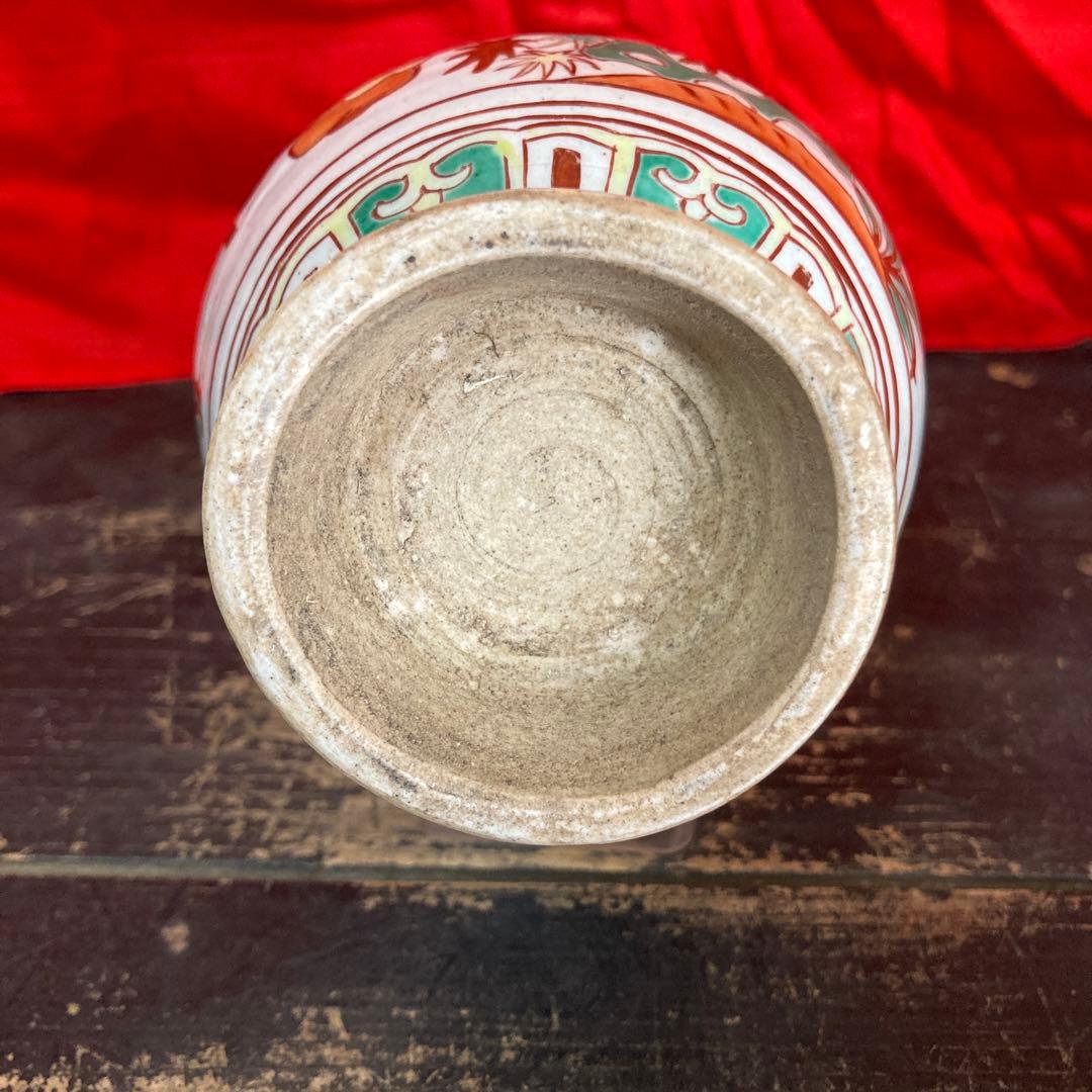 中国 色絵 蒜頭瓶 童子図 大明隆慶年造銘 - 陶芸オンライン