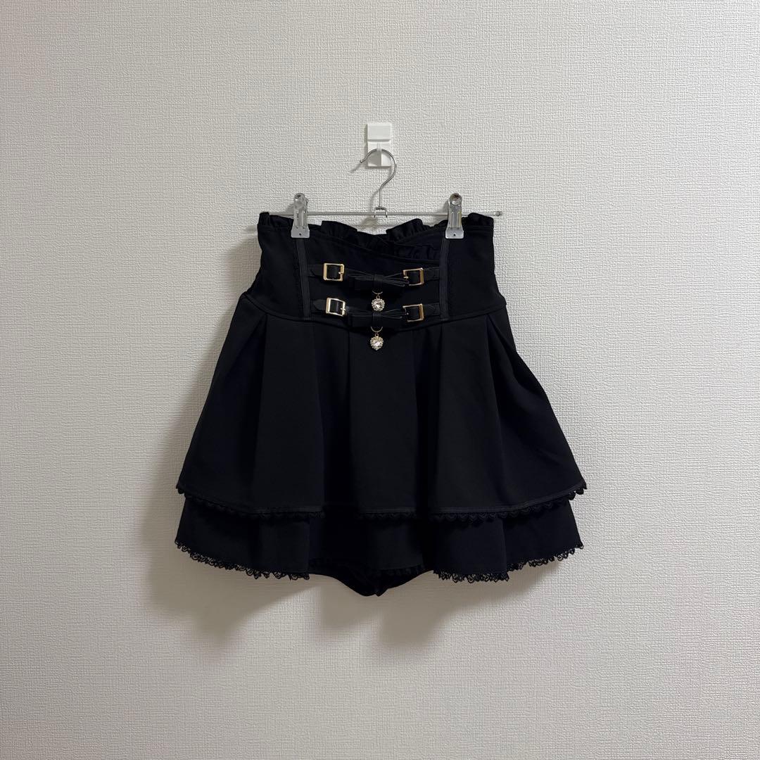 LIZLISA リズリサ　2連リボンベルトスカパン ブラック　黒