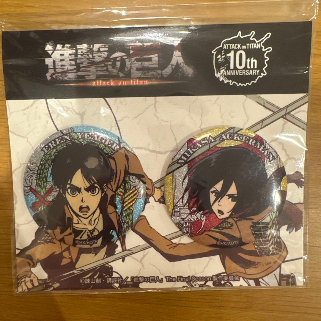 ☆進撃の巨人 アニーク エレン ミサカ 缶バッジ セット - メルカリ