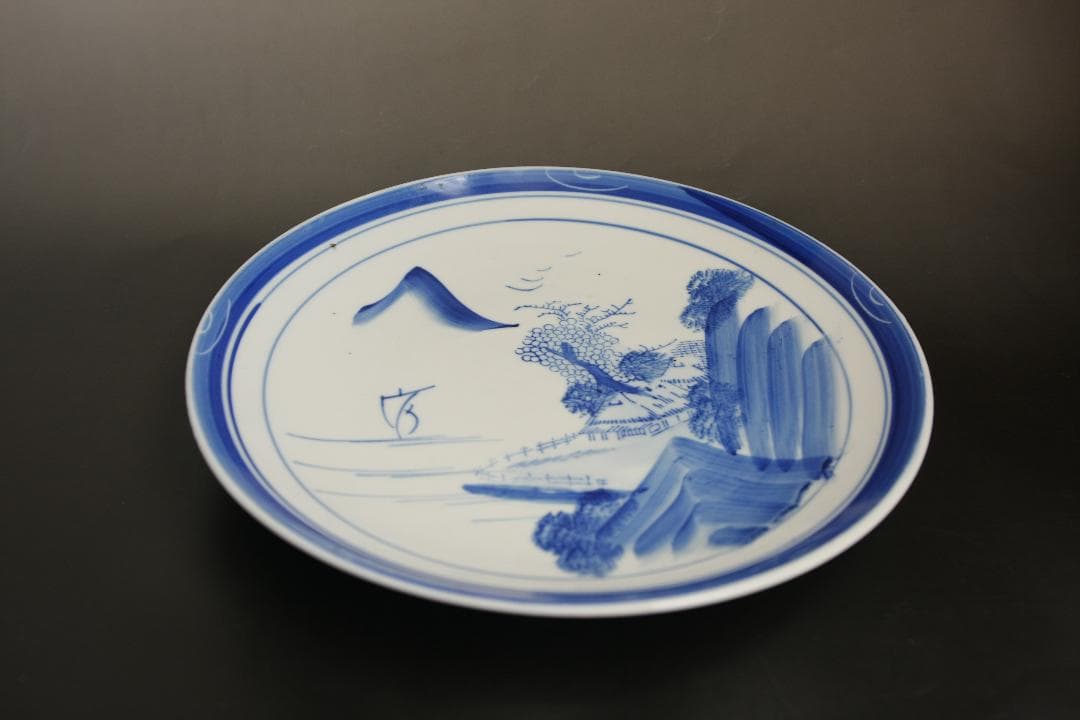 染付　古陶器楕円大皿